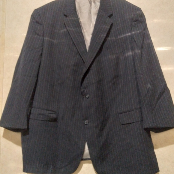 Hart Schaffner Marx size 54R navy blue pin stripes suit jacket - Picture 4 of 6
